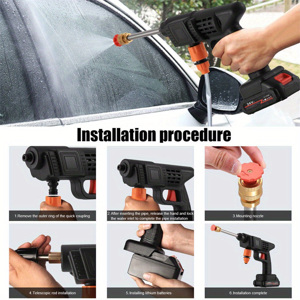 Cordless Portable Pressure Washer 30Bar | Rechargeable High-Power Cleaner for Car & Outdoor Use