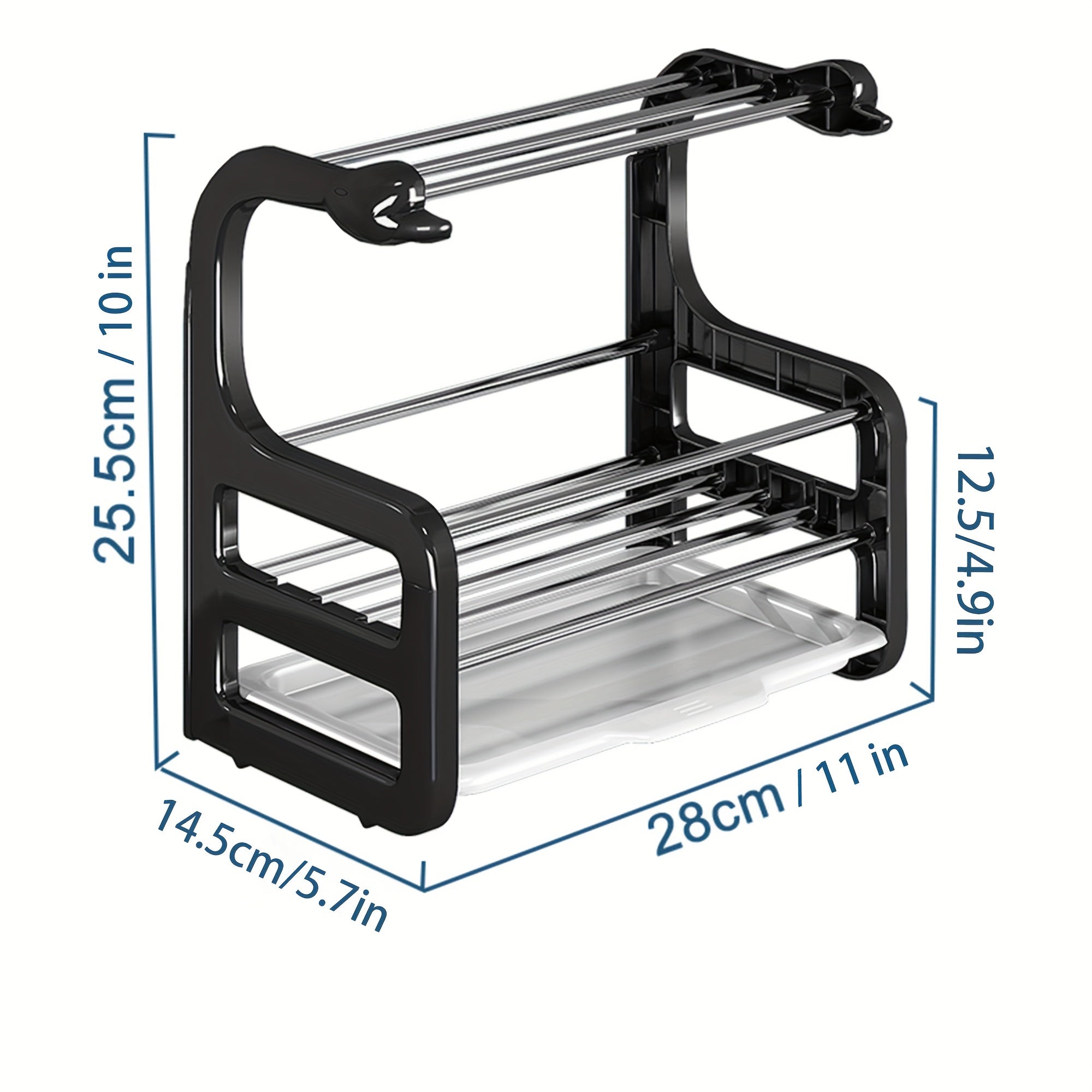 Stainless Steel Sink Organizer Rack – Wall-Mounted Kitchen Storage
