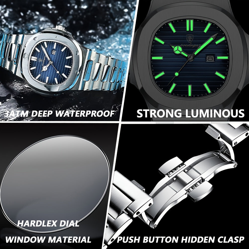 Business Casual Stainless Steel Quartz Watch for Men