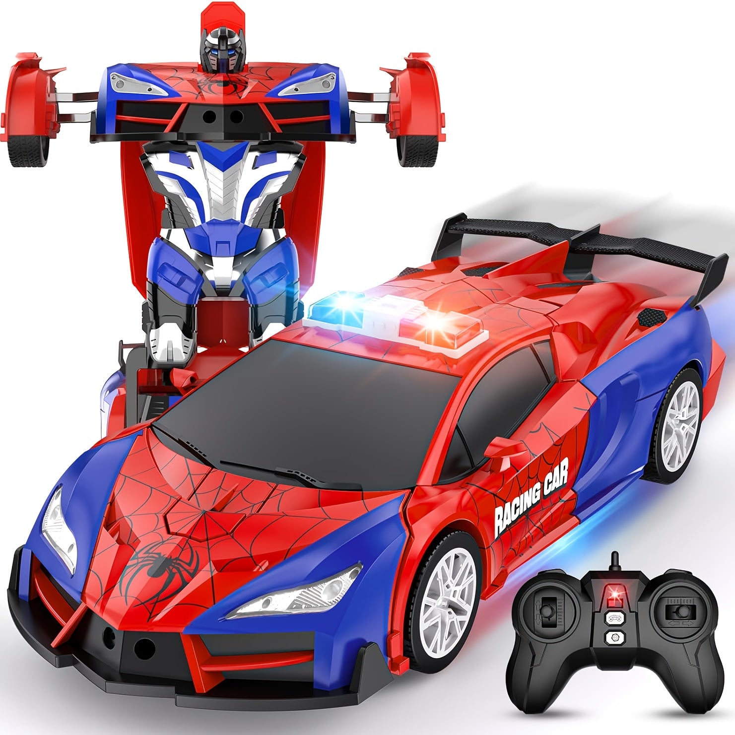 Rechargeable 2.4GHz Remote Control Car | One-Click Transforming Robot Toy for Kids