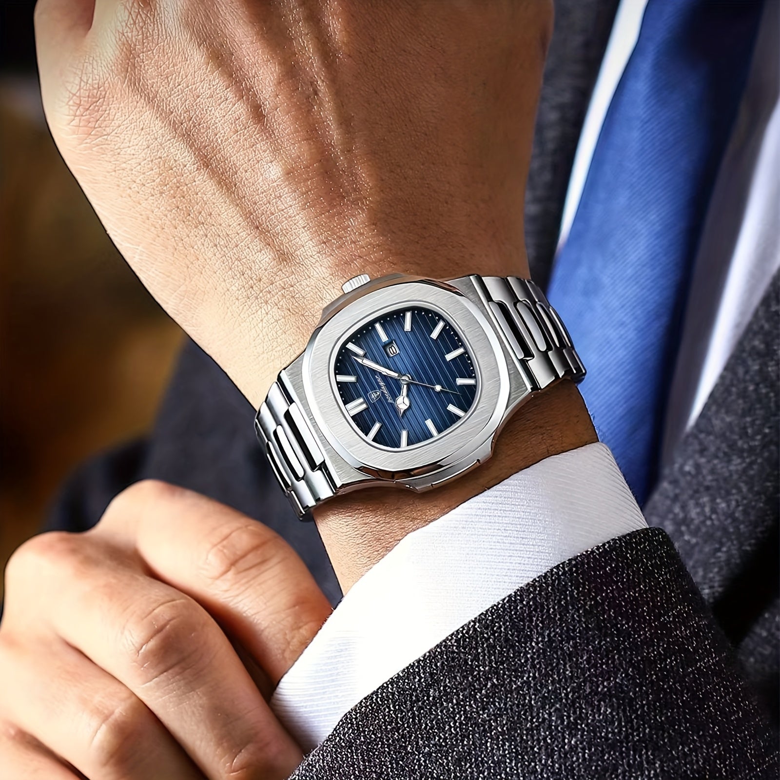 Business Casual Stainless Steel Quartz Watch for Men