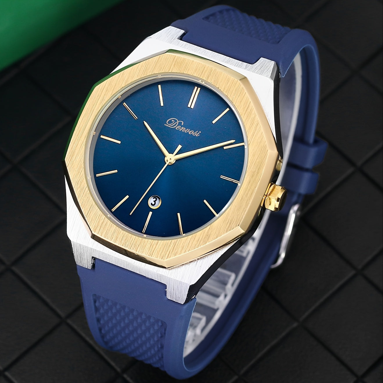 **Octagonal Men’s Waterproof Quartz Watch – Versatile & Classic Style**