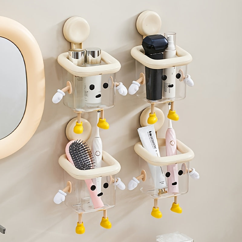 DIY Wall-Mounted Transparent Multifunctional Toothbrush & Storage Holder