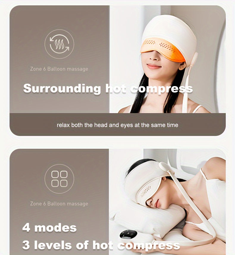 2-in-1 Electric Head & Eye Massager | Wireless Air Compression Relaxer