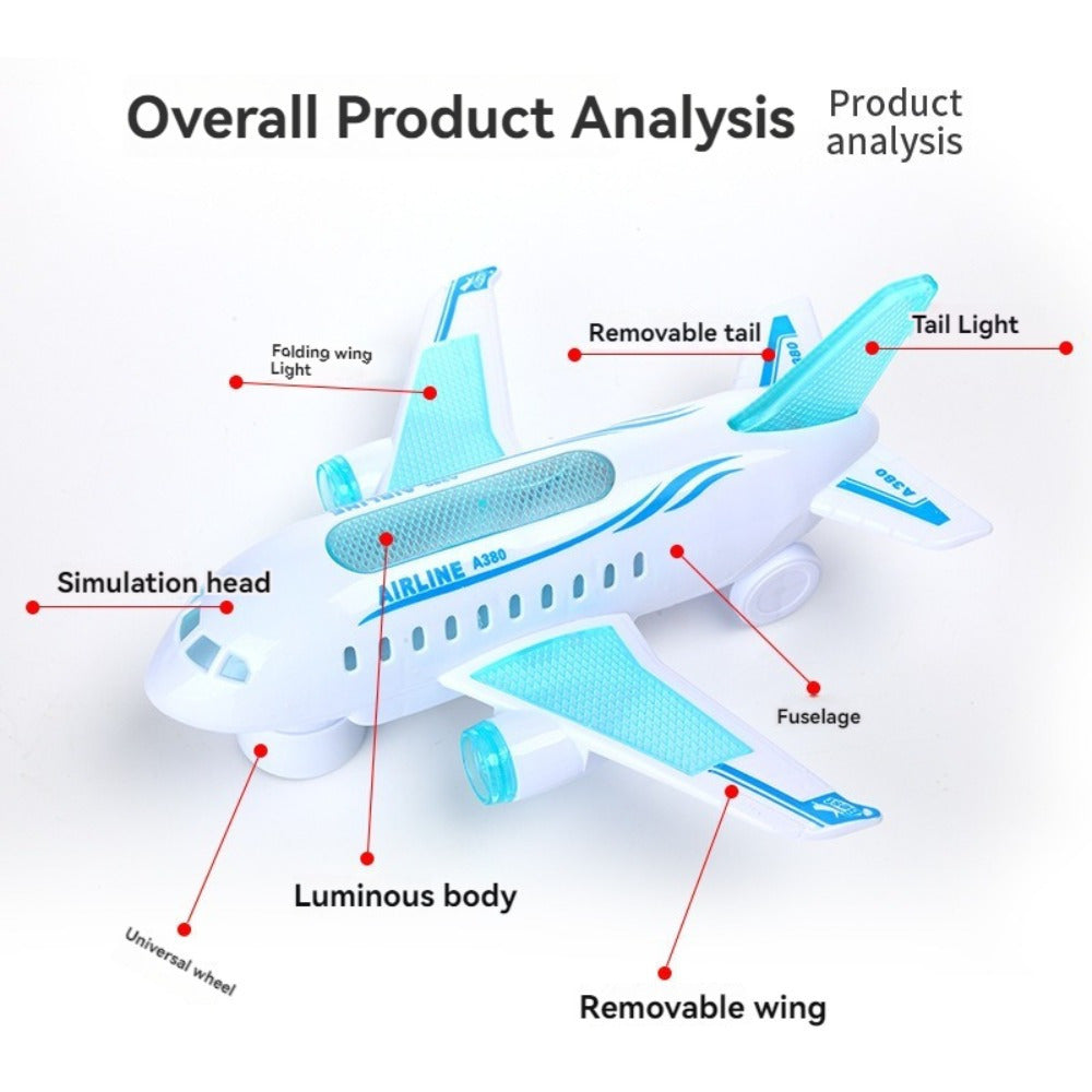 Interactive Electric Airplane Toy with Lights & Sounds | Educational Gift for Kids