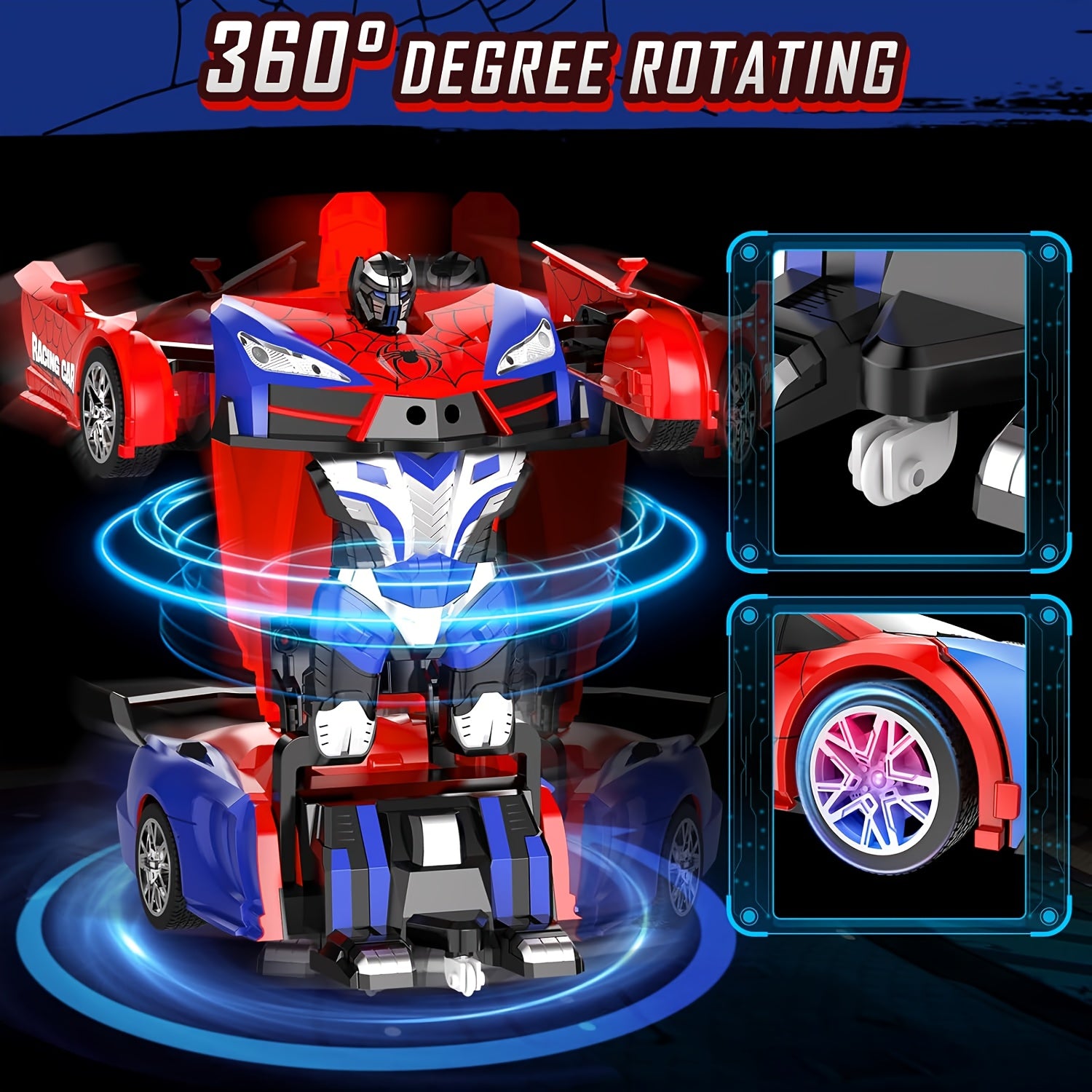 Rechargeable 2.4GHz Remote Control Car | One-Click Transforming Robot Toy for Kids
