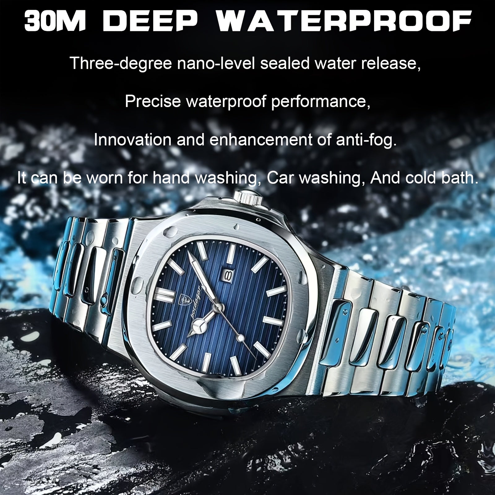 Business Casual Stainless Steel Quartz Watch for Men