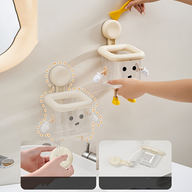 DIY Wall-Mounted Transparent Multifunctional Toothbrush & Storage Holder
