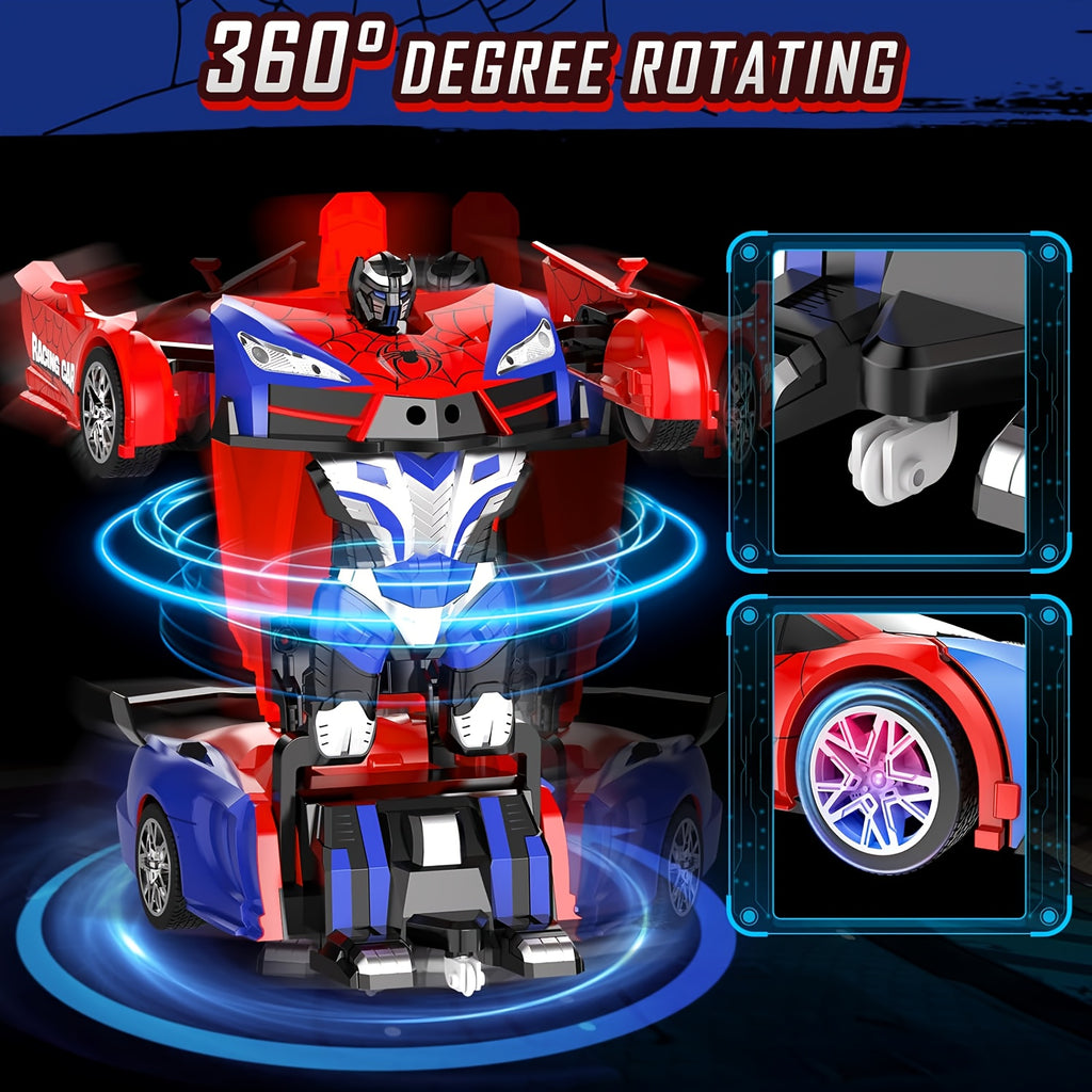 Rechargeable 2.4GHz Remote Control Car | One-Click Transforming Robot Toy for Kids