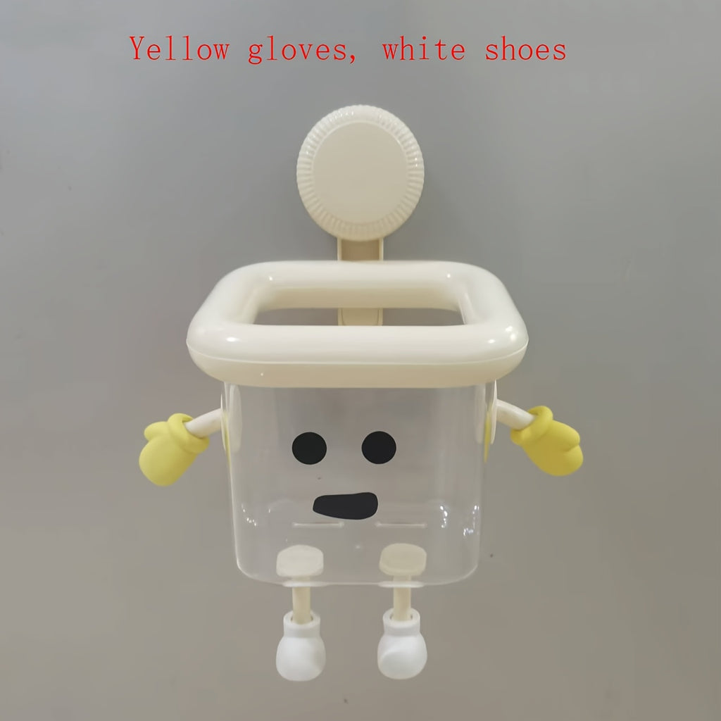 DIY Wall-Mounted Transparent Multifunctional Toothbrush & Storage Holder
